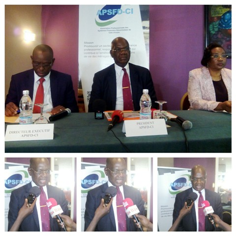 Conférence de presse de l’Association Professionnelle des systèmes Financiers Décentralisés de Côte d’ivoire (APSFD-CI).