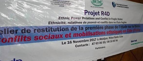 Atelier de restitution de la première phase de l’étude sur le thème : «  Conflits sociaux et mobilisations ethniques en Côte d’ivoire »