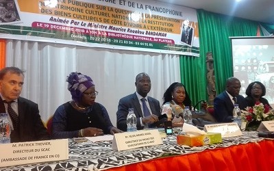 Conférence publique sur la question de la préservation du patrimoine culturel national et la restitution des biens culturels de Côte d’ivoire à l’extérieur.