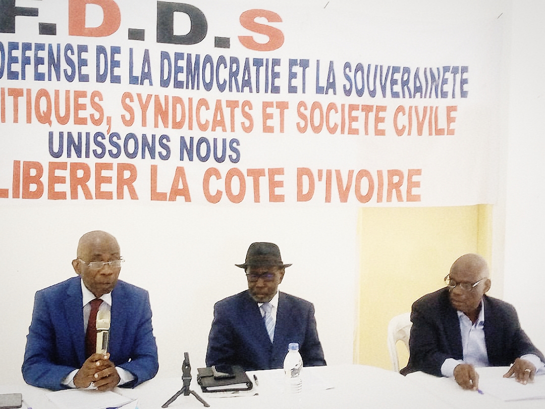 Côte d’Ivoire :Conférence de presse du Front pour la Défense de la Démocratie et la Souveraineté (FDDS):Agir ensemble pour la libération de la Côte d’Ivoire.