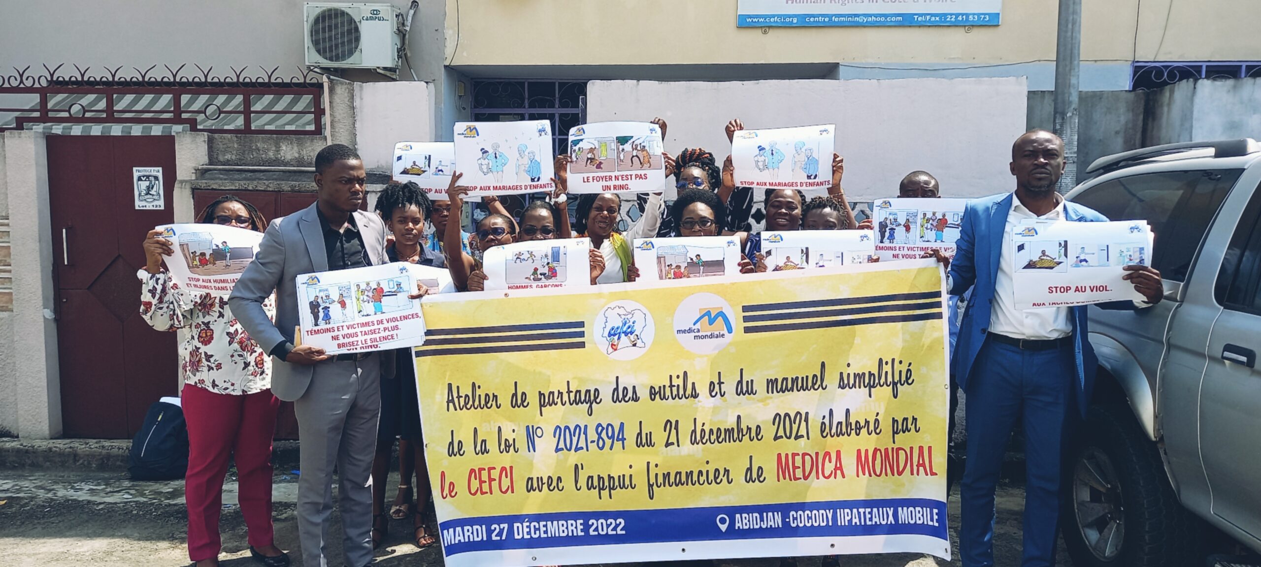 Côte d’Ivoire :Atelier de partage des outils et du manuel simplifié de la loi n°2021-894 du 21 Décembre 2021 élaboré par le CEFCI avec l’appui financier de MEDICA MONDIAL.