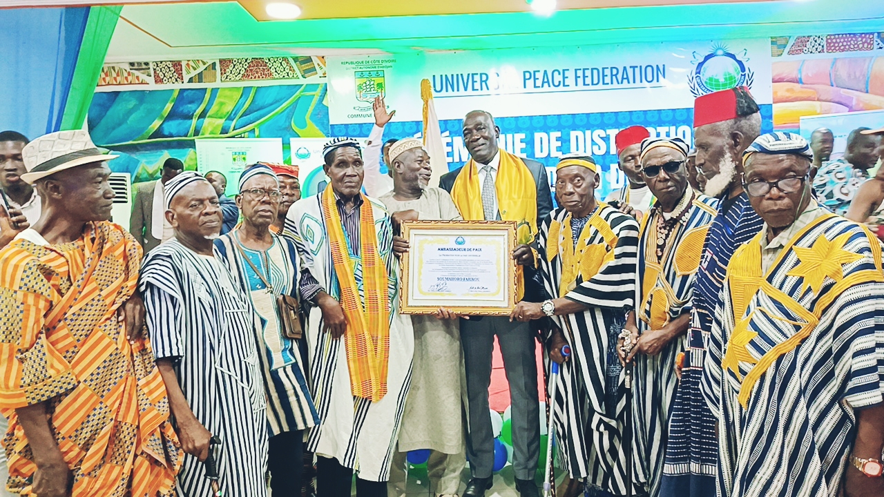Côte d’Ivoire :Le député -Maire d’adjamé L’honorable Farikou Soumahoro fait Ambassadeur de la Paix par L’Universal Peace Fédération (UPF)